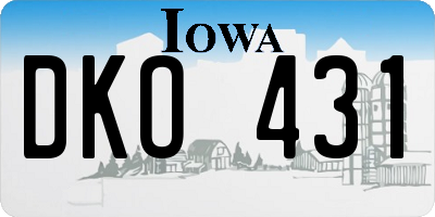 IA license plate DKO431