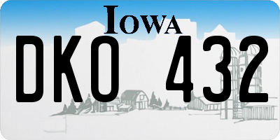 IA license plate DKO432