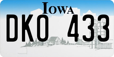 IA license plate DKO433