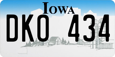 IA license plate DKO434