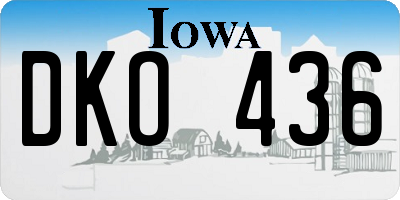 IA license plate DKO436
