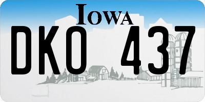 IA license plate DKO437