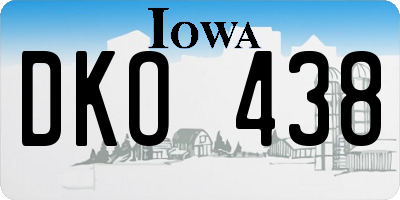 IA license plate DKO438