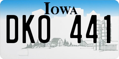 IA license plate DKO441
