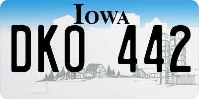 IA license plate DKO442