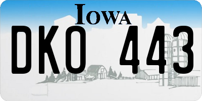 IA license plate DKO443
