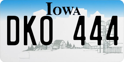 IA license plate DKO444