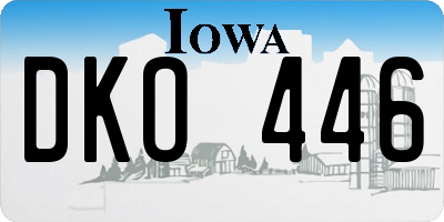IA license plate DKO446