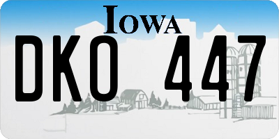 IA license plate DKO447