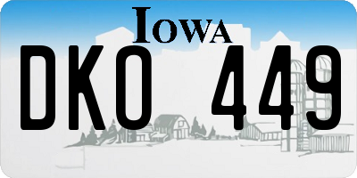 IA license plate DKO449