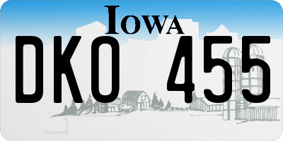 IA license plate DKO455