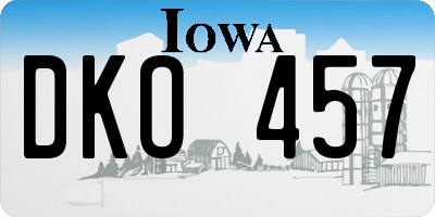 IA license plate DKO457