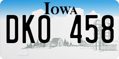 IA license plate DKO458