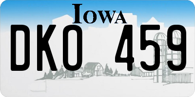 IA license plate DKO459