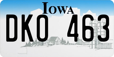 IA license plate DKO463