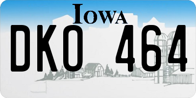 IA license plate DKO464