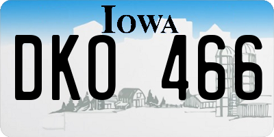 IA license plate DKO466