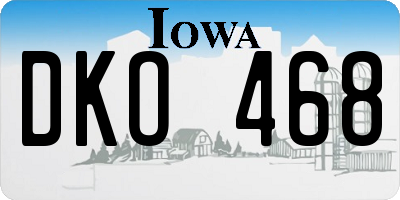 IA license plate DKO468