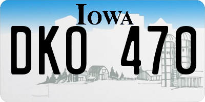 IA license plate DKO470