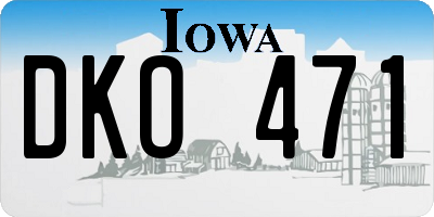 IA license plate DKO471