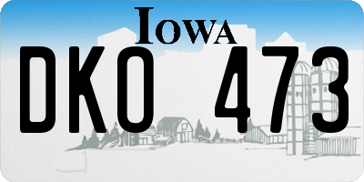 IA license plate DKO473