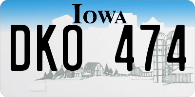 IA license plate DKO474
