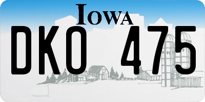 IA license plate DKO475