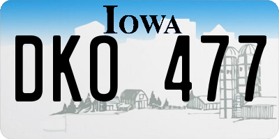 IA license plate DKO477