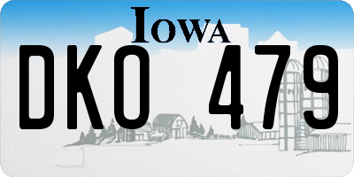 IA license plate DKO479