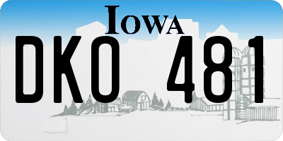 IA license plate DKO481