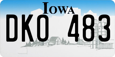 IA license plate DKO483