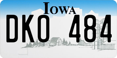 IA license plate DKO484