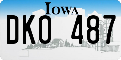 IA license plate DKO487