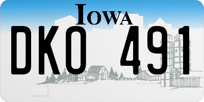 IA license plate DKO491