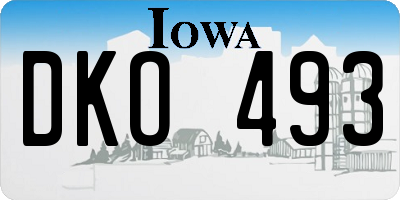 IA license plate DKO493
