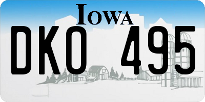 IA license plate DKO495