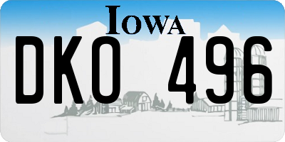 IA license plate DKO496