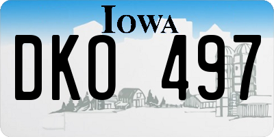 IA license plate DKO497
