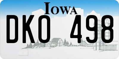 IA license plate DKO498