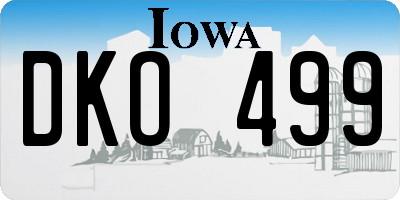 IA license plate DKO499