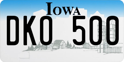 IA license plate DKO500