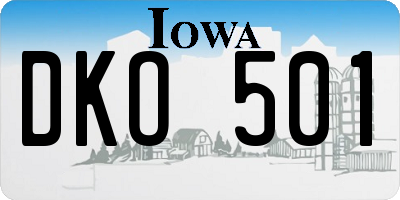 IA license plate DKO501