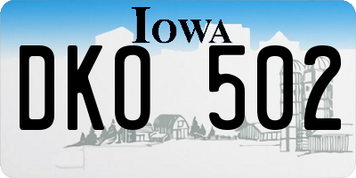 IA license plate DKO502