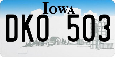IA license plate DKO503