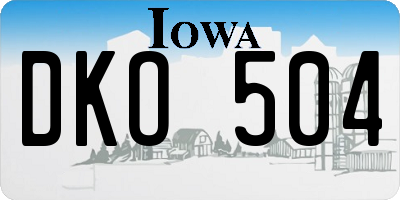 IA license plate DKO504