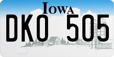IA license plate DKO505