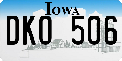 IA license plate DKO506