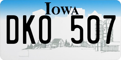 IA license plate DKO507