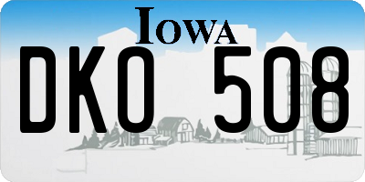 IA license plate DKO508