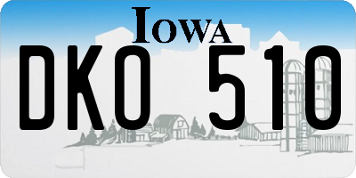 IA license plate DKO510